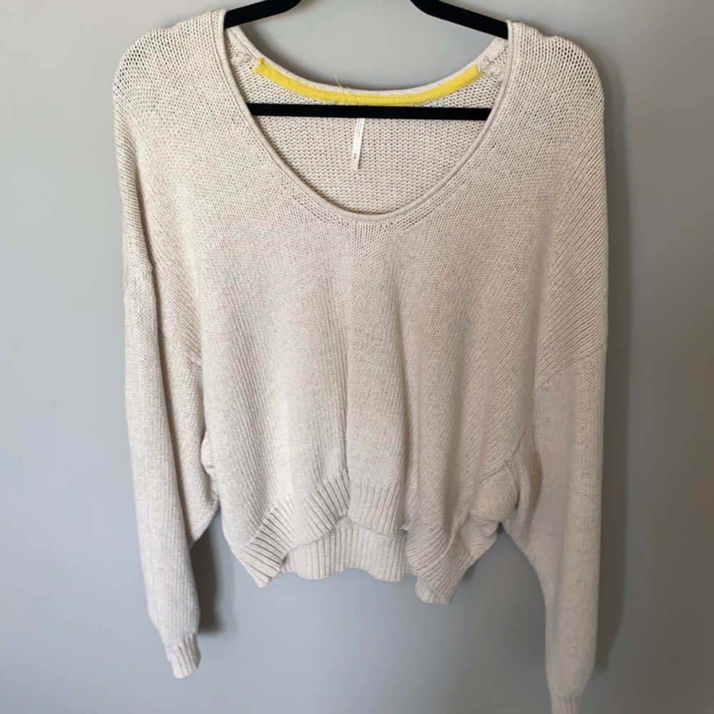 free people scoop neck sweater, size medium